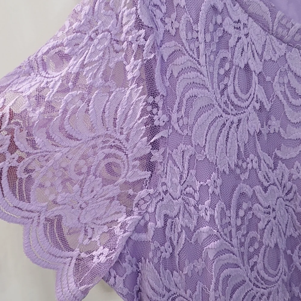 🥳HOST PICK🥳 Torrid 3 3X 22/24 Midi Lavender Lace Midi Fit Flare Dress Whimsy - Picture 9 of 12